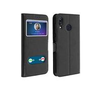 Housse pour Asus Zenfone Max M1 ZB555KL Etui Double Fenêtre Coque Silicone Noir