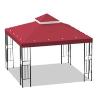 Housse pour auvent Auvent de Remplacement for Gazebo 10 x pi - Couverture supérieure à Deux Niveaux for Toit extérieur Abri for Barbecue(Red)
