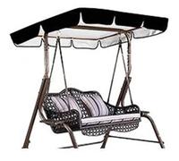 Housse pour balancelle, Auvent pivotant de remplacement, couverture supérieure imperméable for 2/3 places, multicolore, plusieurs tailles(Black,77*49*6in/195*125*15cm)