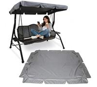 Housse pour balancelle, Auvent pivotant de remplacement for 2 à 3 places, tissu Oxford 210D, imperméable, multicolore, plusieurs tailles(Grey,56x47x7"/142x120x18cm)