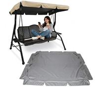 Housse pour balancelle, Auvent pivotant de remplacement for 2 à 3 places, tissu Oxford 210D, imperméable, multicolore, plusieurs tailles(Beige,65x45x6"/164x114x15cm)