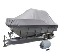 Housse pour Bateau à Toit Rigide T-Top, Couverture de Protection pour Bateaux en Tissu Oxford 210D Imperméable Résistant aux UV,Gris,17ft~19ft