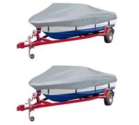 2x Housses de Bateau Protection de Bateau Couverture de Bateau Imperméable Résistant à la Moisissure Extérieur Gris 488-564 cm 239 cm