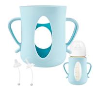 Housse pour biberon - Porte-biberon en silicone, étui de protection de qualité alimentaire, protecteur de bouteille de lait résistant aux chutes, avec bec de canard et tubes à bec pour bouteille en
