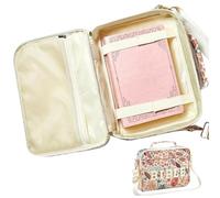 Housse pour Bible,Housse Protectrice À Bandoulière Réglable En Lettres Chenille,Sac d'Étude Biblique à Motifs Fleurs avec Poignée - pour Femmes Enseignantes Voyage École Maison Université Travail