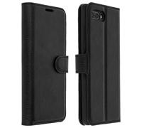 Avizar Housse Folio pour BlackBerry KEY2 – Portefeuille, Stand vidéo, Effet grainé – Noir
