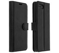 Avizar Housse Folio pour BlackBerry KEY2 – Portefeuille, Stand vidéo, Effet grainé – Noir