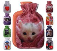 Housse pour bouillotte 1 l avec ou sans bouillotte 1 l au choix : chaton de bébé, sans bouillotte