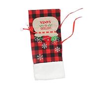 Housse pour bouteille de vin à grille carrée | Élégante décoration de fête de Noël pour la maison, bar, bureau, villa | Manchon en tissu réutilisable avec texture velours | Solution cadeau légère et