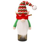 Housse pour bouteille de vin - Elfe de Noël, gonk, gnome - Couvre-bouteille de vin ou gin - Décoration de table pour la veille/le jour de Noël - Sac cadeau pour dîner de fête - Décoration Secret Santa