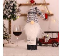 Housse pour bouteille Vin Noël pour chapeau Père Barbe 39cm Housse(G-JT48) | pour chapeau feutre pour premium, barbe peluche douce, design humoristique, rÃ©utilisable, finition soignÃ©e