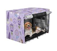 Housse pour cage de chien Housse pour chenil Store enrouleur Boho Dreamcatcher et lavande