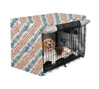 Housse pour cage de chien, style rétro, drapeaux, chiots en fil de fer, housses de cage à rouleaux, stores