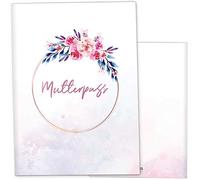 Housse pour carnet de maternité / passeport mère enfant 3 pièces Florentina magnifique idée cadeau de grossesse personnalisable avec nom, Aquarelle Automne, Deutschland Mutterpass, Moderne