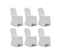 Housse pour chaise - Blanche - 6 pièces - Extensible - Lavable - Salle à manger