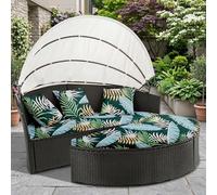 Housse pour chaise longue d'extérieur LiveGo, Housse de chaise longue de remplacement de 168 cm avec bande élastique, Housse de chaise longue pour le soleil, Housses de chaise longue rondes pour