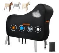 Housse pour cheval en bois imperméable pour l'extérieur - Oxford 420D - Bâche de protection universelle pour cheval de jardin avec 2 boucles coupe-vent et 4 bandes réfléchissantes