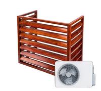 Housse pour climatiseur - Pompe à chaleur extérieure en aluminium et protection d'unité de climatisation divisée, design grain de bois, sans haut, L 110 x l 60 x H 80 cm (2-3P) - Résistant aux