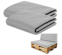 Housse pour coussin de palette en carton mousse, coussin compensé pour matelas de sol Ensemble de housses: 120x40 cm + 120x80 cm - Idéal pour meubles et lits en palettes Oeko-Tex Gris clair