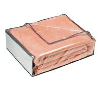 Rayen | Boîte de Rangement pour vêtements et couvertures | Sac en PVA à Fermeture éclair pour Rangement de vêtements, résille Respirante, Pliable et résistant | 55 x 65 x 20 cm | Translucide
