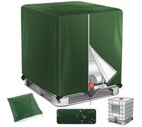 Housse pour cuve IBC/récupérateur d'eau de pluie - Housse verte 420D avec fermeture éclair - 1000 L (275 gallons) - Imperméable et