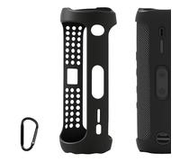 Housse pour Enceinte en Silicone Geekria, Compatible avec JBL Flip 5, Protection Souple résistante à l’Eau, étui de Transport de Remplacement avec Mousqueton pour Porte-clés (Noir)