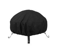 Housse pour foyer rond Housse de protection for foyer extérieur, imperméable, avec cordon serrage, noire, ronde, for patio, anti-poussière for poêle et domestique(122xH46cm)