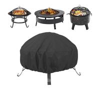 Housse pour foyer rond Housse de protection ronde for foyer extérieur, imperméable et anti-poussière, en polyester robuste