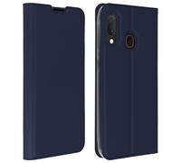 Housse pour Samsung Galaxy A20e - AVIZAR - Étui Folio - Éco-cuir - Support Vidéo - Bleu nuit