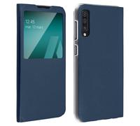 Housse pour Galaxy A50 Etui à Clapet Fenêtre Coque Ultra-fin bleu nuit