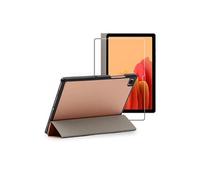 Housse pour Galaxy Tab A7 10.4 T505 (2020) Smart Case Support Auto-veille , Or Rose Gold + Film VERRE Trempé