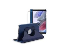 ebestStar - Coque pour Samsung Galaxy Tab A7 Lite 8.7 T220 T225, Etui Rotatif 360, Housse Protection PU Cuir, Bleu Foncé + Verre Trempé