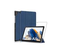 ebestStar - Coque pour Samsung Galaxy Tab A8 10.5 (2021) SM-X200 X205, Etui Slim Cover, Housse PU Cuir Rabat Magnétique, Bleu Foncé + Verre Trempé
