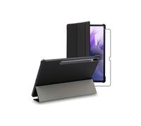 ebestStar - Coque pour Samsung Galaxy Tab S7 FE T730, 5G T736B, Etui Slim Cover, Housse PU Cuir Rabat Magnétique, Noir + Verre Trempé