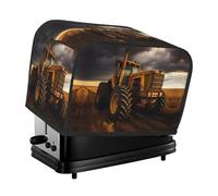 Housse pour grille-pain 2 tranches imprimée Tracteur sur le terrain - Anti-poussière, résistant à l'huile, protège les petits appareils de cuisine