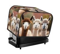 Housse pour grille-pain 2 tranches - Motif alpaga dans un état marqué - Avec poches - Pour petits appareils de cuisine - Protection contre les traces de doigts - Lavable en machine