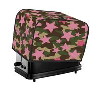 Housse pour grille-pain 2 tranches, motif camouflage rose à étoiles, marron et vert, avec boucle de suspension, protège-pain et petit appareil électroménager, anti-traces de doigts (housse uniquement)