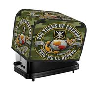 Housse pour grille-pain 2 tranches, motif camouflage vert armée 250e anniversaire de la liberté, pour petit appareil de cuisine (machine à pain), avec poches, protection contre la poussière et les tra