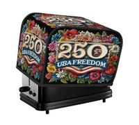 Housse pour grille-pain 2 tranches, motif floral commémorant le 250e anniversaire de la liberté, pour petit appareil de cuisine (machine à pain), avec poches, protection contre la poussière et les tra