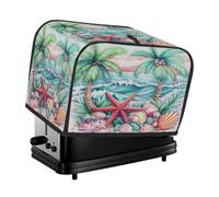 Housse pour grille-pain 2 tranches, motif palmiers, étoiles de mer et coquillages, avec boucle de suspension, protège-pain, housse pour petits appareils de cuisine (housse uniquement)