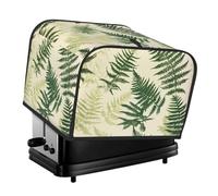 Housse pour grille-pain 4 tranches de plantes vertes fougères - Protection imperméable à l'eau et à la poussière en tissu Oxford avec poche latérale pour petits appareils de cuisine