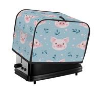 Housse pour grille-pain 4 tranches - Motif cochon rose - Feuilles - Petit appareil - Pour grille-pain - Cadeau de cuisine