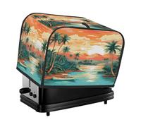 Housse pour grille-pain 4 tranches - Palmier tropical - Coucher de soleil - Rivière - Petit appareil électroménager - Cadeau de cuisine