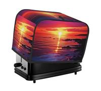 Housse pour grille-pain à 2 tranches avec deux poches pour ranger un couteau - Housse de protection super douce pour appareil photo calme et coucher de soleil - Pour petit four de cuisine - Housse de