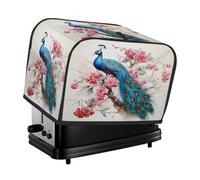 Housse pour grille-pain à 2 tranches Bleu paon fleurs rouges Petit appareil grille-pain Housse anti-poussière Cadeaux de cuisine