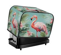 Housse pour grille-pain à 2 tranches - Flamant rose - Feuilles tropicales - Petit appareil - Cadeau de cuisine