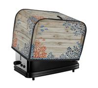 Housse pour grille-pain à 2 tranches - Motif océan, corail, plantes, poissons sur planche en bois - Pour machine à pain, petit appareil de cuisine