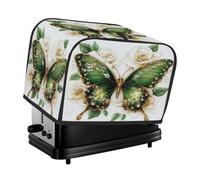 Housse pour grille-pain à 2 tranches - Motif papillon vert - Pour petit appareil électroménager - Cadeau de cuisine