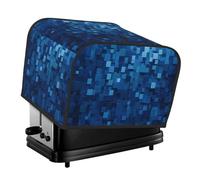 Housse pour grille-pain à 4 tranches avec motif mosaïque bleue - Protection étanche à la poussière en tissu Oxford avec poche latérale pour petits appareils de cuisine