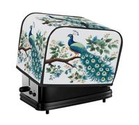 Housse pour grille-pain à 4 tranches - Belle branche de paon - Fleurs - Vert - Petit appareil électroménager - Cadeau de cuisine